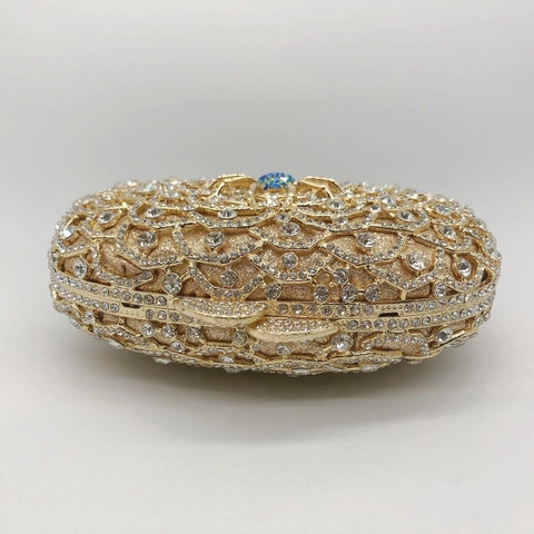 Bolso De Mano De Lujo Con Araña Dorado Metal Diamantes De Imitación Fiesta Noche Mujer Con Cadena