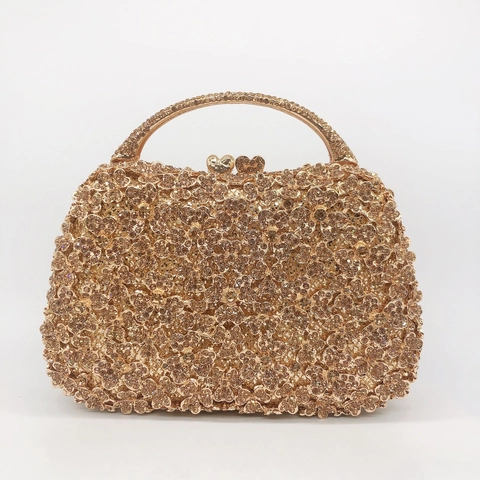 Borsa Da Sera Di Lusso Con Strass Floreale Cristallo Guscio Rigido Borsa A Mano Clutch Con Chiusura A Cuore Per Matrimonio