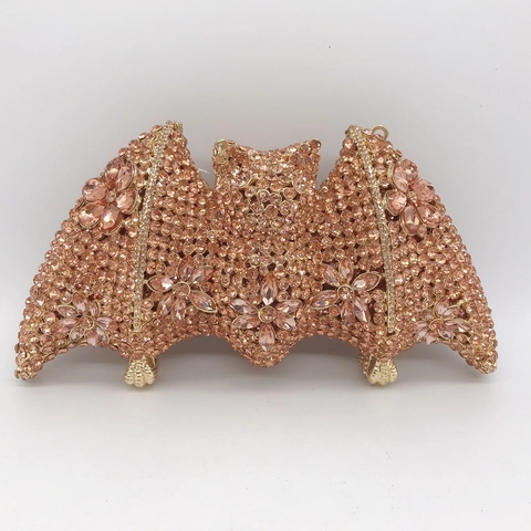 Sac De Soirée En Forme De Chauve-Souris Pour Femmes Gothique Métal Cristal Animal Pochette Fête Banquet Nouveauté