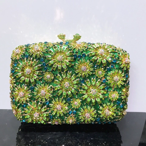Borsa Da Sera Di Lusso Con Strass Pochette In Metallo Traforato Dente Di Leone Per Banchetti Matrimoni Feste Occasioni