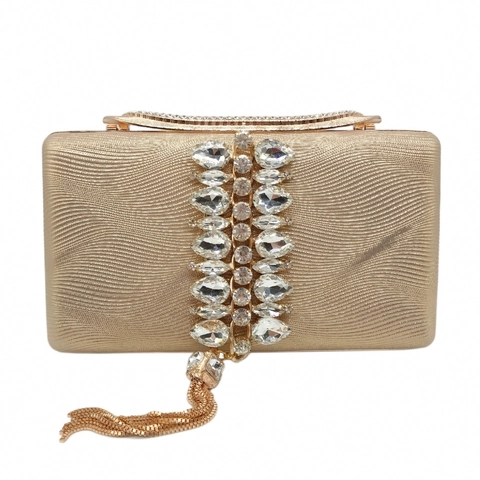 Borsa Da Sera In Pelle Lusso Strass Frangia Motivo Onde Pochette Donna Festa Matrimonio Catena Borsa A Spalla