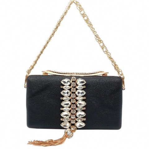 Borsa Da Sera In Pelle Lusso Strass Frangia Motivo Onde Pochette Donna Festa Matrimonio Catena Borsa A Spalla