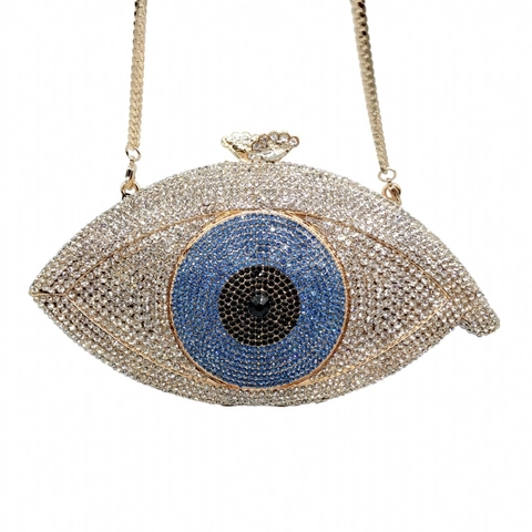 Bolso De Mano De Noche Evil Eye Con Diamantes De Imitación Metal Hueco Para Fiesta Gala Mujeres
