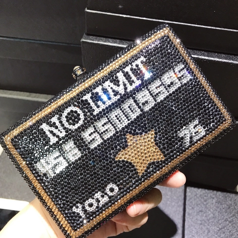 Bolso De Noche Con Forma De Tarjeta De Crédito Y Diamantes De Imitación Cartera De Mano Rígida De Metal Con Cadena Para Mujer Fiesta Banquete