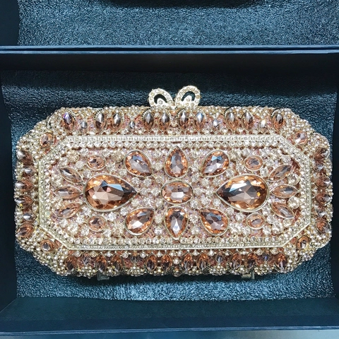 Pochette Da Sera Di Lusso Con Strass Borsa Da Banchetto In Cristallo Scintillante Tracolla A Catena Matrimonio Accessorio