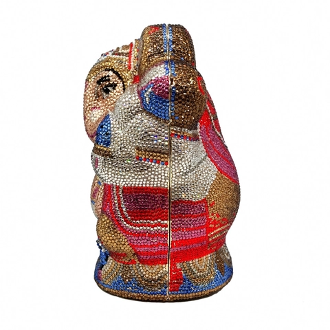 Borsa Da Sera Di Lusso A Forma Di Elefante Con Strass Pochette Metallica In Cristallo Scintillante Catena Dorata