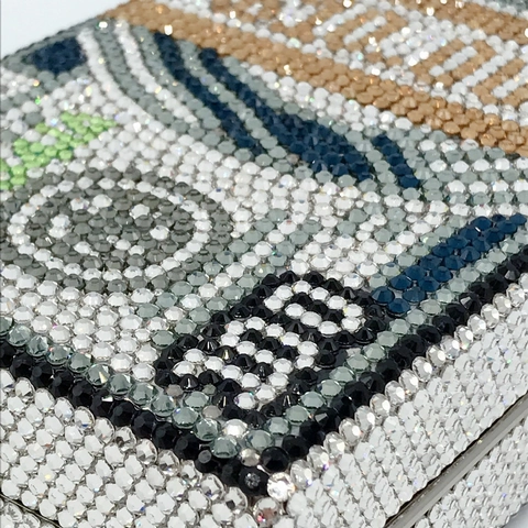 Pochette Da Sera Dollari Borsa A Mano Metallo Strass Fatti A Mano Lusso Cristallo Festa Per Donne Con Catena