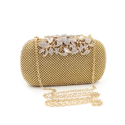 Luxus Strass Abendtasche Für Damen Funkelnde Kristall Party Hochzeit Handtasche Mit Blatt Blumen Metallverschluss