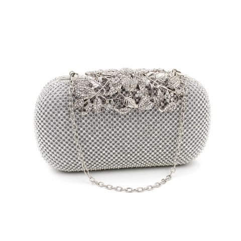 Luxus Strass Abendtasche Für Damen Funkelnde Kristall Party Hochzeit Handtasche Mit Blatt Blumen Metallverschluss