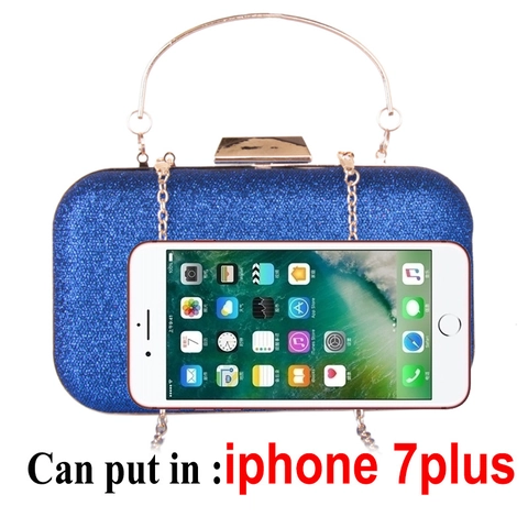 Glitter Evening Clutch Bag Women Formal Party Wedding Handbag With Metal Chain Strap Hard Shell Crossbody Purse Elegant
