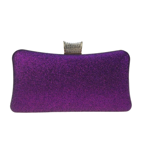 Borsa Da Sera Pochette Donna Glitter Pelle Sintetica Chiusura Con Strass Matrimonio Festa Elegante Borsa A Mano Con Catena