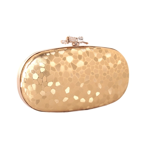 Elegante Pochette Da Sera In Pelle PU Con Chiusura A Fiocco Di Strass Guscio Rigido Manico Ad Anello Metallo Catena