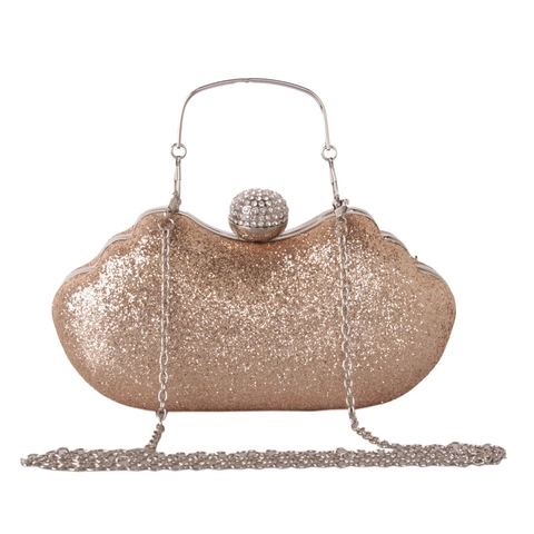 Glitzer Abendtasche Strass Kugelverschluss Clutch Hochzeit Party Handtasche Mit Abnehmbarer Kette Für Damen