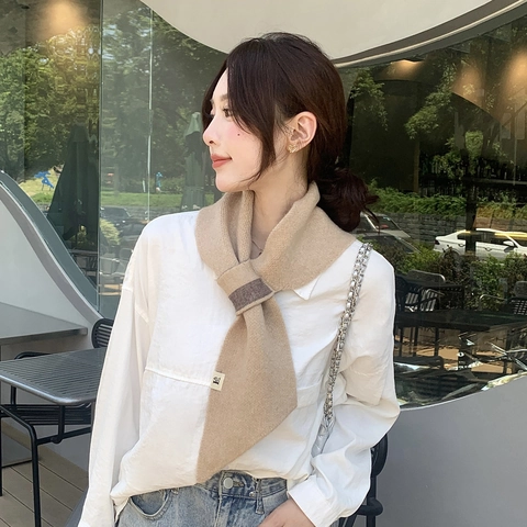 Bufanda Cruzada De Punto Invierno Cálido Calentador De Cuello Color Sólido Envoltura Suave Para Mujer