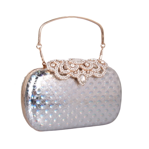 Borsa Da Sera Da Donna Pochette Lusso Strass Scatola Rigida Trama A Punti Laser Borsa Da Festa Con Manico E Catena
