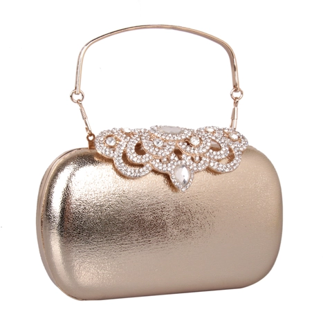 Bolso De Noche Para Mujer Con Diamantes De Imitación Carcasa Rígida De Cuero PU Con Asa Y Cadena Para Boda Fiesta Eventos