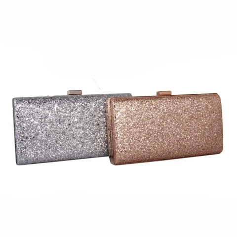 Bolso De Noche Clutch Brillante Lentejuelas Caja Rígida Para Mujer Boda Fiesta Graduación Con Asa De Metal Y Correa De Cadena