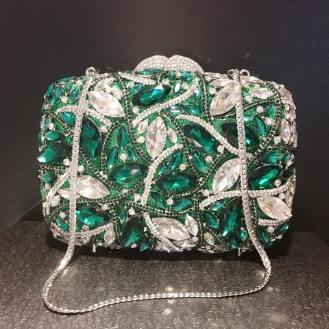Luxus Abendtasche Strass Kristall Metallrahmen Hartschale Handtasche Für Damen Bankett Party Hochzeit Mit Kette