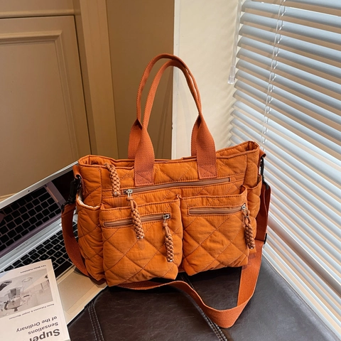 Borsa Tote Trapuntata Grande Capacità Nylon Borsa A Tracolla Borsa A Spalla Tasche Multiple Leggera Casual Per Donne