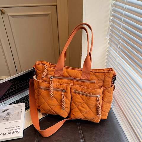 Borsa Tote Trapuntata Grande Capacità Nylon Borsa A Tracolla Borsa A Spalla Tasche Multiple Leggera Casual Per Donne