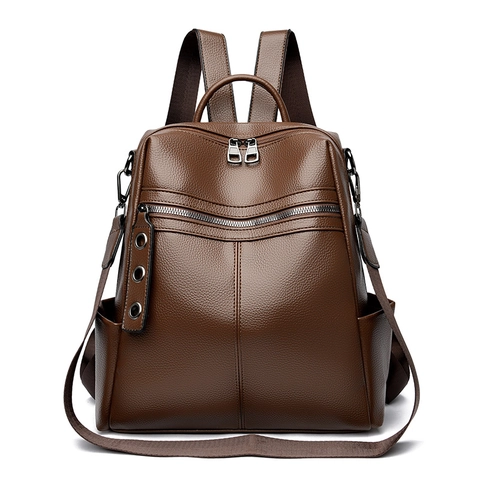 Zaino Da Donna Alla Moda In Pelle PU Trama Litchi Multitasche Borsa A Tracolla Convertibile Viaggio Casual Quotidiano Chic