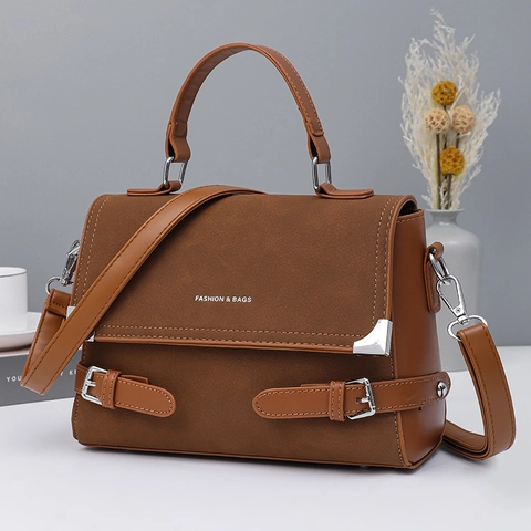 Sac À Main Vintage Pour Femme Cuir PU Haute Capacité Sac Bandoulière Rétro À Rabat Sac À Épaule Minimaliste Style Coréen