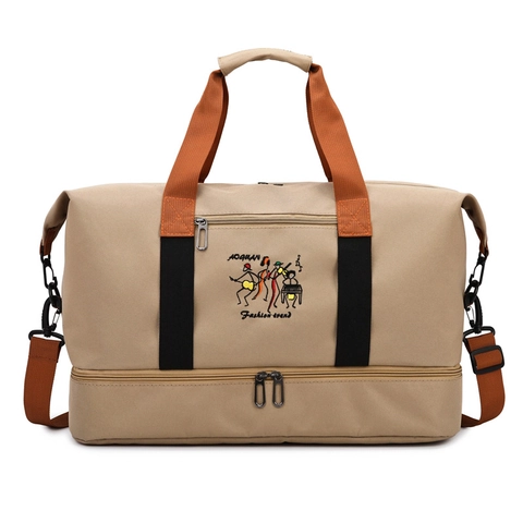 Oxford Travel Bag Large Capacity Waterproof Gym Fitness Handbag With Shoe Compartment Dry Wet Separation Weekend Tote
