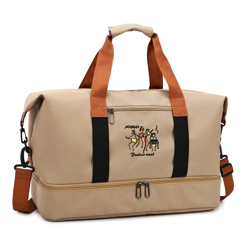 Oxford Travel Bag Large Capacity Waterproof Gym Fitness Handbag With Shoe Compartment Dry Wet Separation Weekend Tote