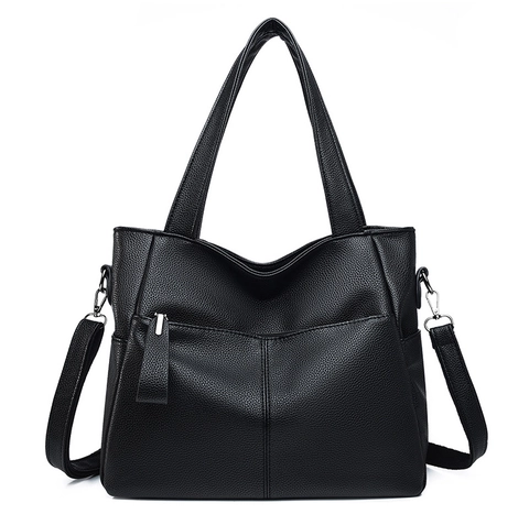 Womens Tote Bag Large Capacity Pebble Grain PU Leather Shoulder Handbag Crossbody Commute Work Casual Solid Color