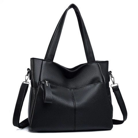 Womens Tote Bag Large Capacity Pebble Grain PU Leather Shoulder Handbag Crossbody Commute Work Casual Solid Color