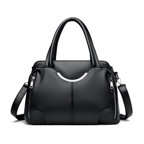 Women Handbag Pebbled PU Leather Large Capacity Crossbody Shoulder Bag For Daily Commuting Minimalist Double Handle