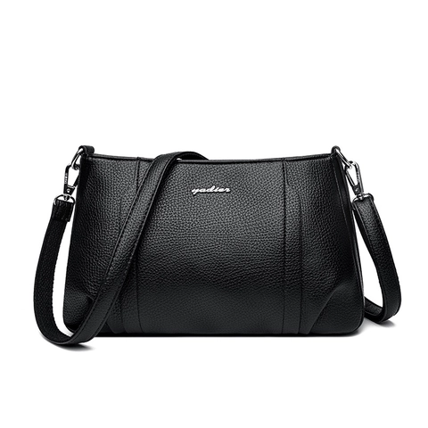 Women Crossbody Bag Litchi Pattern PU Leather Shoulder Purse Simple Versatile Soft Fashion Square Handbag