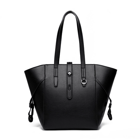 Large Capacity Tote Bag PU Leather Pebbled Texture Silver Hardware Commuting Shoulder Bag For Women Zipper Closure