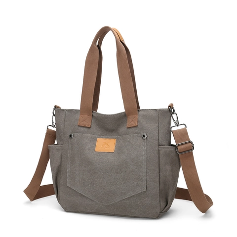 Borsa Tote In Tela Multitasche Grande Capacità Casual Borsa A Tracolla Stile Giapponese Per Donna