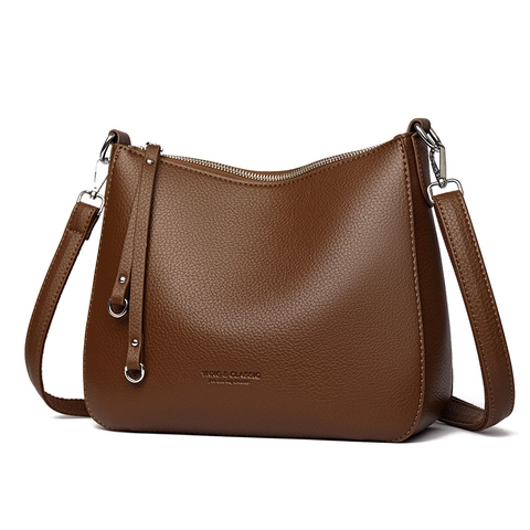 Bolso Bandolera Retro Mujer Patrón Lychee Cuero PU Gran Capacidad Bolso De Hombro Vintage Casual Viaje Messenger Bag
