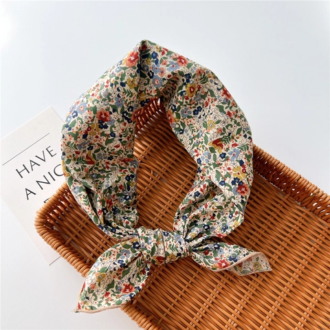 Foulard Quadrato Stampa Floreale Poliestere Fazzoletto Da Collo Elegante Fascia Per Capelli Donna Accessorio Moda Artistico