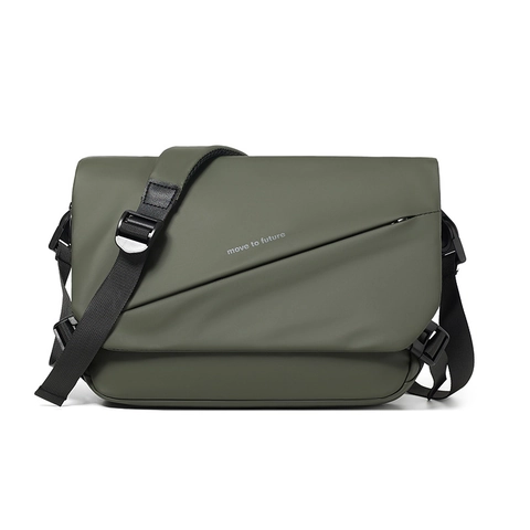 Herren Messenger Bag Wasserdichtes Beschichtetes Gewebe Leichte Verstellbare Schultergurt Lässige Urbane Techwear Umhängetasche