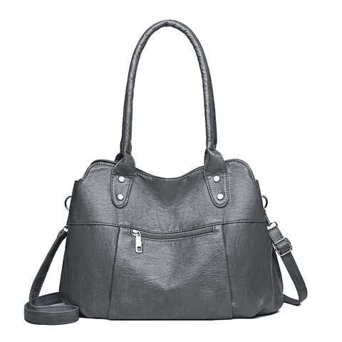 Women Shoulder Bag Large Capacity PU Leather Retro Soft Tote Handbag Crossbody All Match Casual Daily Purse