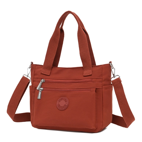 Women Large Capacity Nylon Shoulder Bag Minimalist Multi-Pocket Tote Bag Commuting Waterproof Handbag Moms Travel Bag