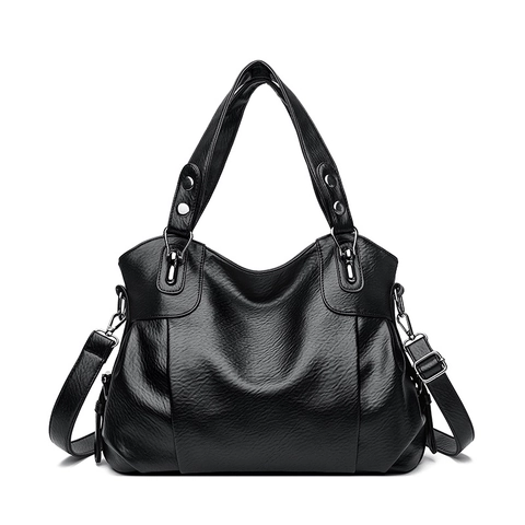 Women Lychee Pattern PU Leather Handbag Large Capacity Shoulder Tote Bag For Daily Commuting Office Elegant Soft Solid