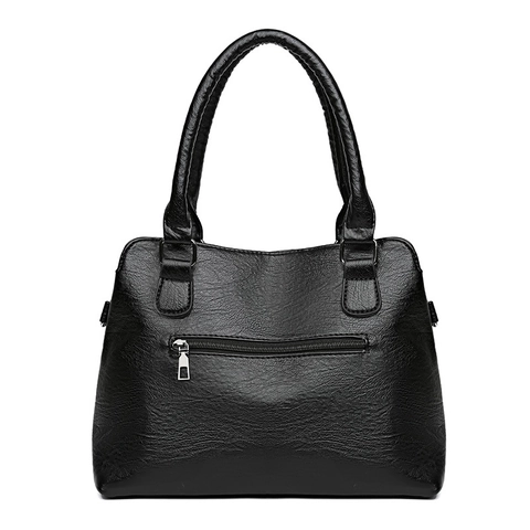 Borsa Tote di Grande Capacità Moda Donna Borsa a Tracolla Casual Commuter Pelle PU Retro Morbida Borsa a Mano