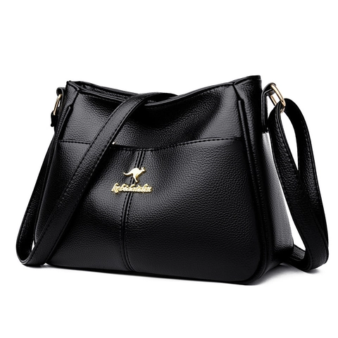 Dames Crossbody Tas PU Leer Litchi Textuur Grote Capaciteit Meerdere Compartimenten Minimalistisch Effen Kleur Voor Dames
