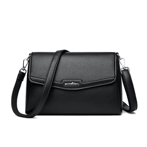 Women Litchi Pattern PU Leather Crossbody Bag Minimalist Small Square Shoulder Bag With Flap Metal Logo For Daily Work