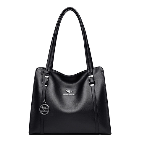 Borsa Tote da Donna Fashion Grande Capacità in Pelle PU Motivo Litchi Borsa a Tracolla Elegante con Ciondolo Decorativo