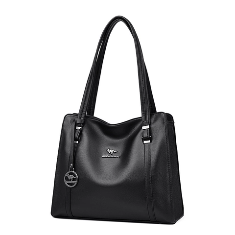 Borsa Tote da Donna Fashion Grande Capacità in Pelle PU Motivo Litchi Borsa a Tracolla Elegante con Ciondolo Decorativo