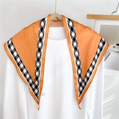 Pañuelo De Satén Sintética Triangular Estampado Diadema Elegante Envoltura De Cabello Bufanda De Cuello Vintage Para Mujer Accesorios