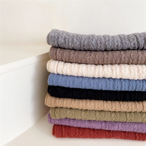Bufanda De Invierno De Punto De Torsada Color Sólido Viscosa Gruesa Cálida Larga Para Mujeres Hombres