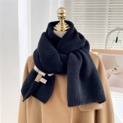 Sciarpa In Maglia Spessa A Righe Calda Misto Lana Lunga Scaldacollo Invernale Per Donna Uomo Versatile Moda