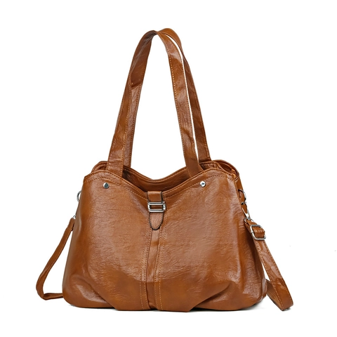 Borsa Tote Vintage Da Donna Grande Capacità Morbida Ecopelle Trama Stropicciata Borsa A Spalla Versatile Viaggio Quotidiano
