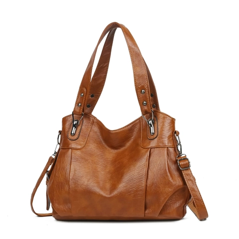 Borsa Tote Da Donna Pelle PU Grande Capacità Borsa A Tracolla A Mano Per Pendolari Vintage Morbida Multi Tasche